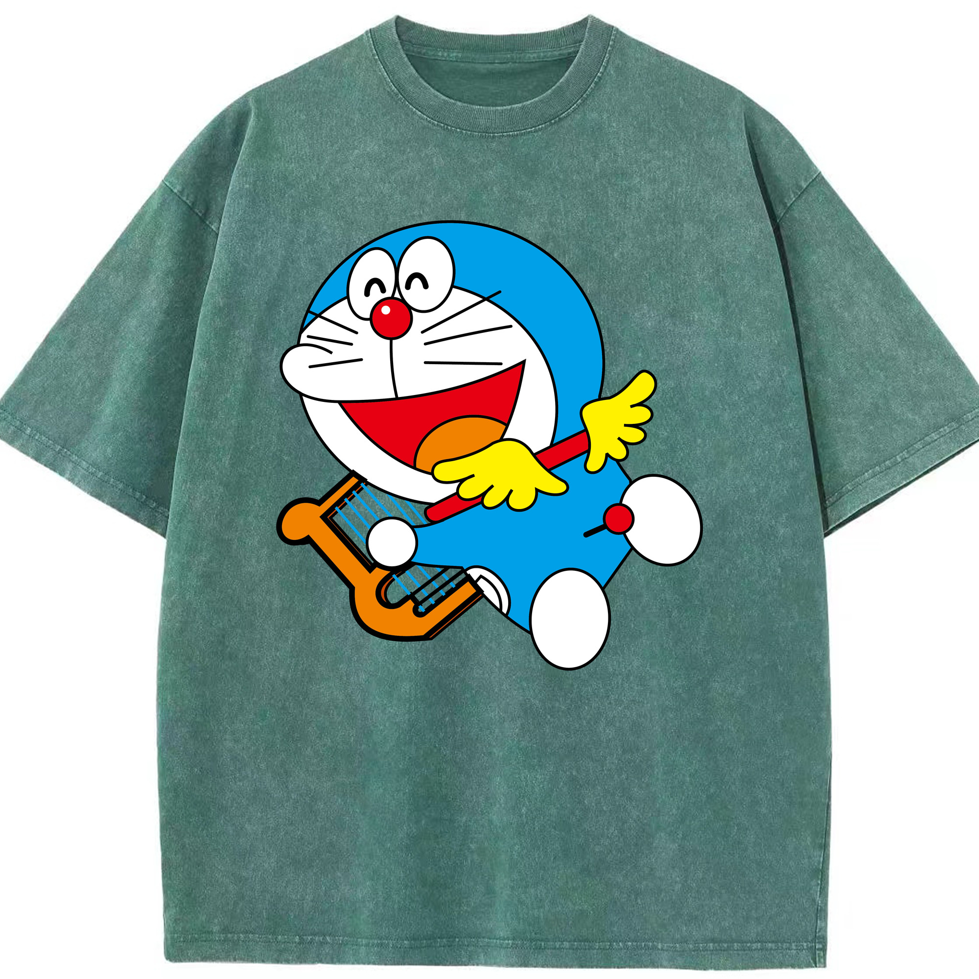 （画像用） ドラえもん Doraemon 綿100% ヴィンテージ風 半袖Tシャツ（フロントプリント）